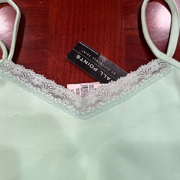 All Points by Reference Point Lime Green Lace Trimmed Tank NWT - Picture 4 of 6